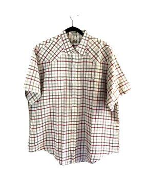 ELY CATTLEMAN -MENS BUTTON-DOWN SHORT SLEEVE WRINKLE RESISTANT SHIRT SIZE 2XL